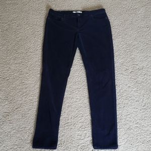 Blue skinny corduroy pants in long